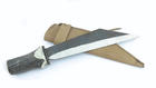 Large Scramsax, Stag Antler Handle, Carbon Steel Blade
