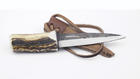 Genuine Stag Antler Sgian Dubh Straight (Carbon Steel)