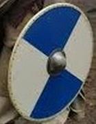 White and Blue Solid Wood Viking Shield
